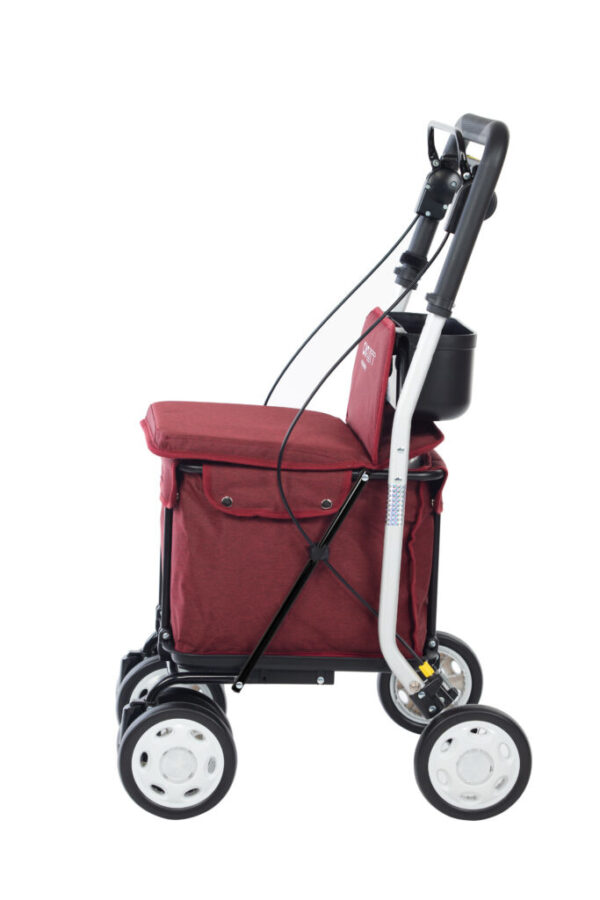 Rollator Boodschappenwagen - Rood - Afbeelding 3