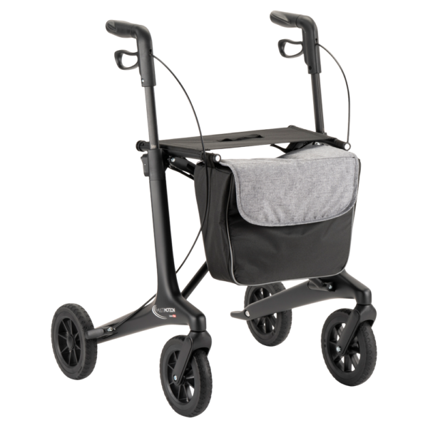 Carbon-rollator-zwart-met-tas-zonder-rugsteun