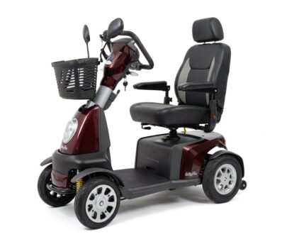 Excel Galaxy Plus 4 scootmobiel met 4 wielen in de kleur Bordeaux Rood
