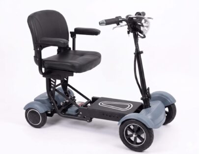 Lichtgewicht opvouwbare scootmobiel Spark Flex voor zijaanzicht kleur Blauw